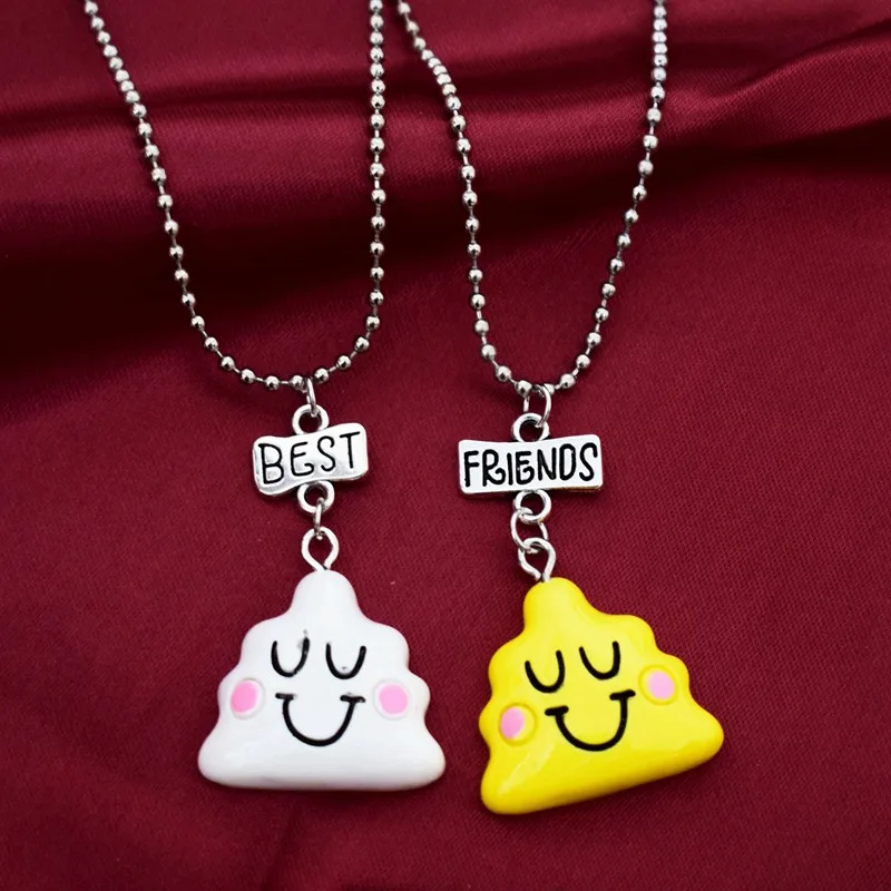 Имитация счастливого лица облака кулон ожерелье лучших друзей дружбы 3 BFF детское