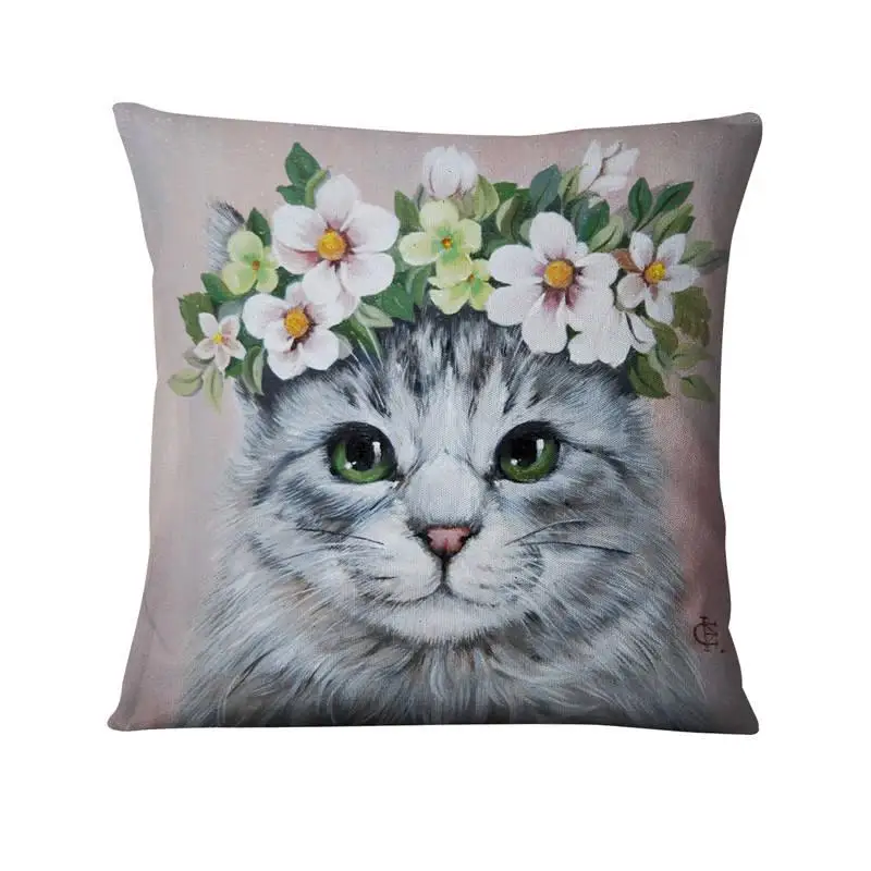 Супер диван бархат кошка иллюстрация печатных наволочка Almofadas Decorativas Para диван подушка Декоративные подушки 45*45 см - Цвет: 7
