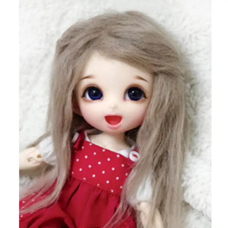 [Wamami] бежевые длинные кудри из шерсти/волосы 1/8 Pukifee Ae лати BJD Dollfie 14 см