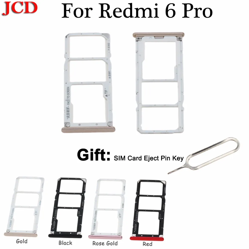 JCD новый лоток для SIM-карты гнездо держатель адаптеры запасные части Xiaomi Redmi 6 Pro SIM 1