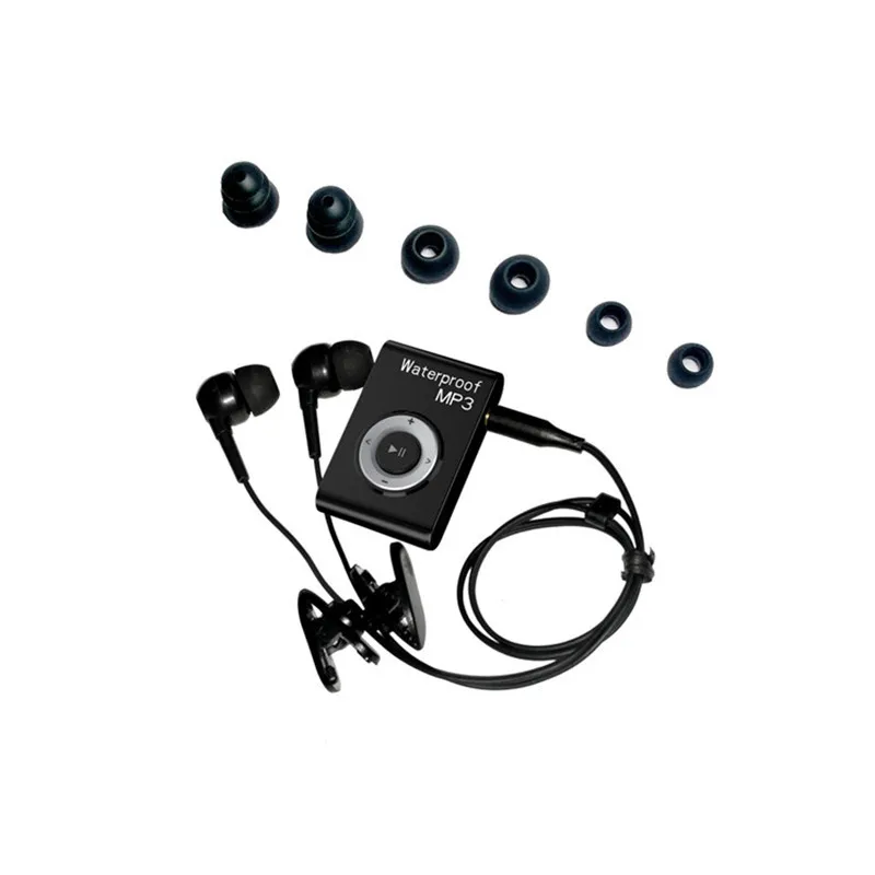 Mini IPX8 Waterproof MP3 Player 4/8/16GB Headset Swim Underwater Sports Walkman Hifi Sereo Music With FM Radio Clip | Электроника