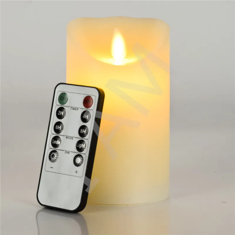 Электронный Беспламенного горит свеча + 10 ключи Дистанционное