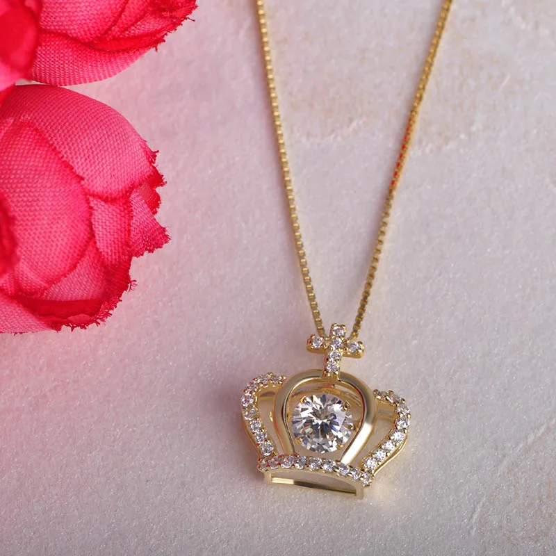 Женское ожерелье с подвеской в виде короны серебряного цвета | Украшения и