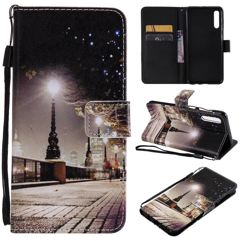 Кожаный чехол для Pouzdro Samsung Galaxy A50 A 50 A505F A505 бумажник с мультяшным рисунком флип