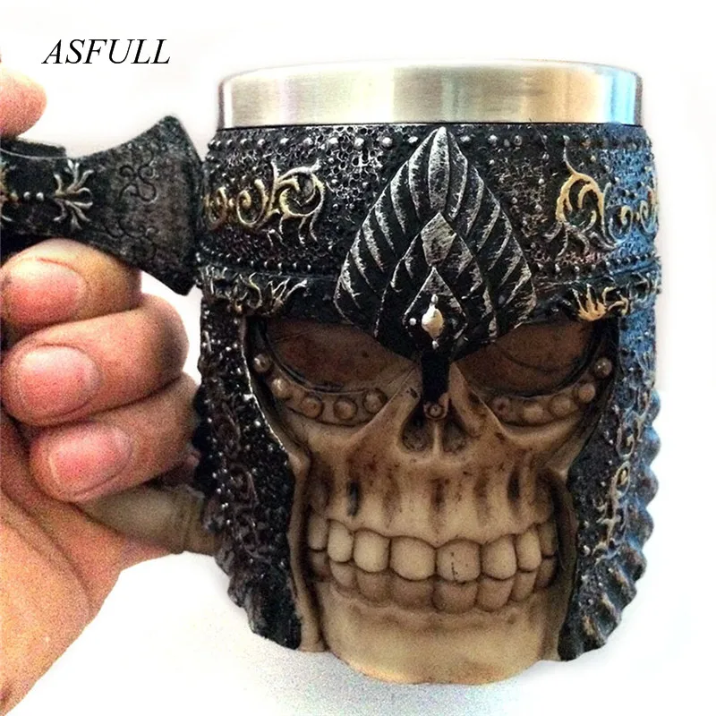 ASFULL полимерная кружка с черепом Танкард ударный череп воин Викинг Череп пивная