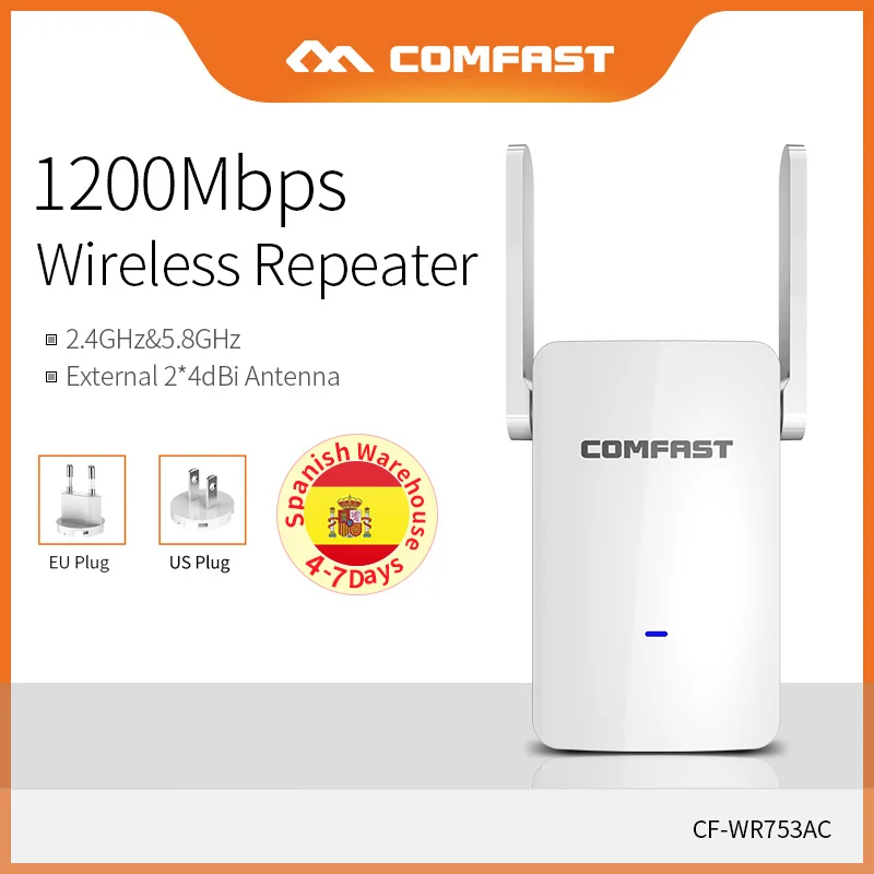 Comfast 1200 Мбит/с высокоскоростной двухдиапазонный Wifi усилитель сигнала 867 Мбит/с(5,8 ГГц) быстрая Беспроводная передача точка доступа CF-WR753AC