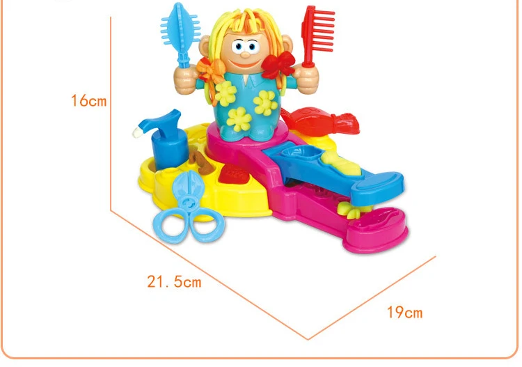 3d safe slime Children's hairdresser color clay series hair shuffling cutting mold tool children play house barber machine | Игрушки и