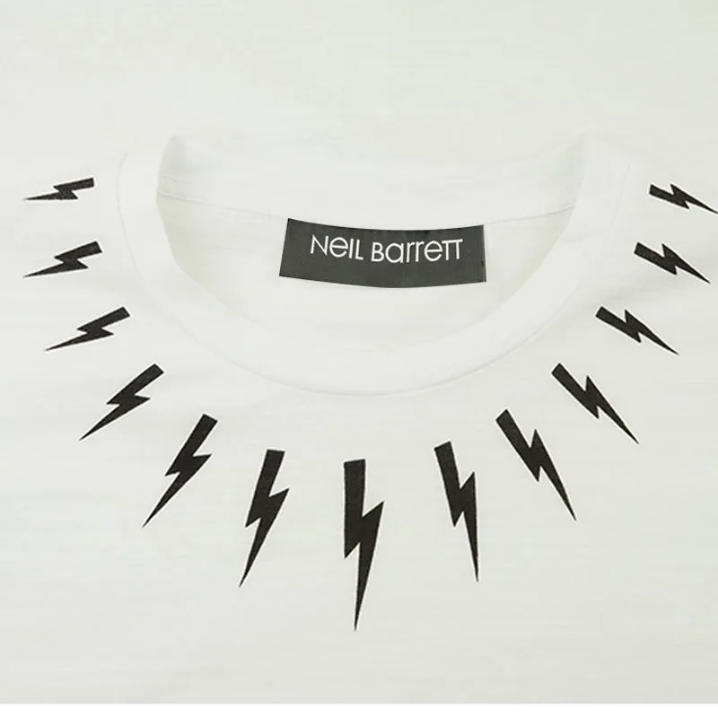 Летняя Новинка с коротким рукавом Neil Barrett Классическая Повседневная круглая молния Мужская черная футболка с круглым вырезом и коротким рукавом