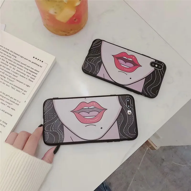 DISCASE Soft Shell все включено чехол для iphone XS XR MAX просто прекрасная сексуальные губы X 8 7