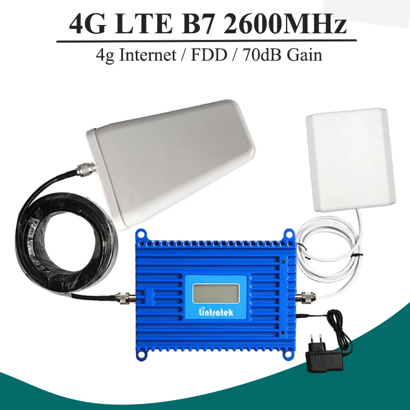 Усилитель сигнала Lintratek 4G Band 7 2600 МГц 70 дБ Ретранслятор с высоким коэффициентом