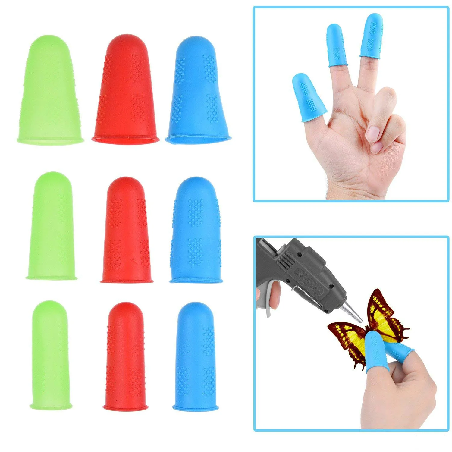 Шт. 9 шт. силиконовые защитные палец шапки протекторы Fingerstall крафт пайки