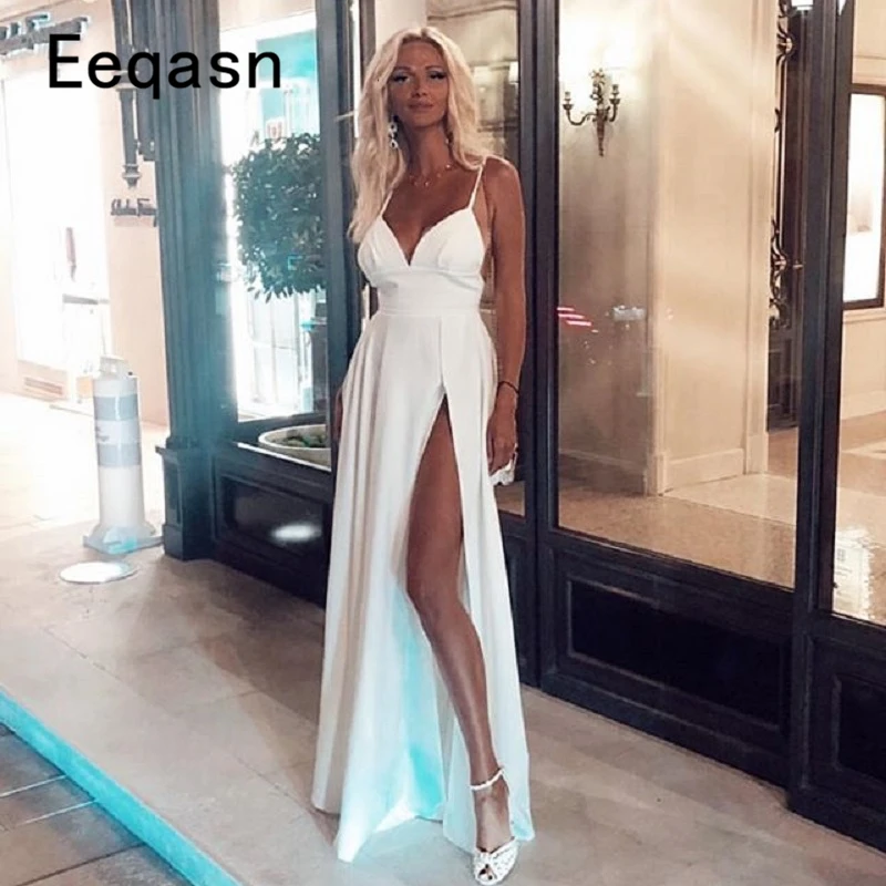 Сексуальное Африканское вечернее платье 2020 на тонких бретельках а силуэта с