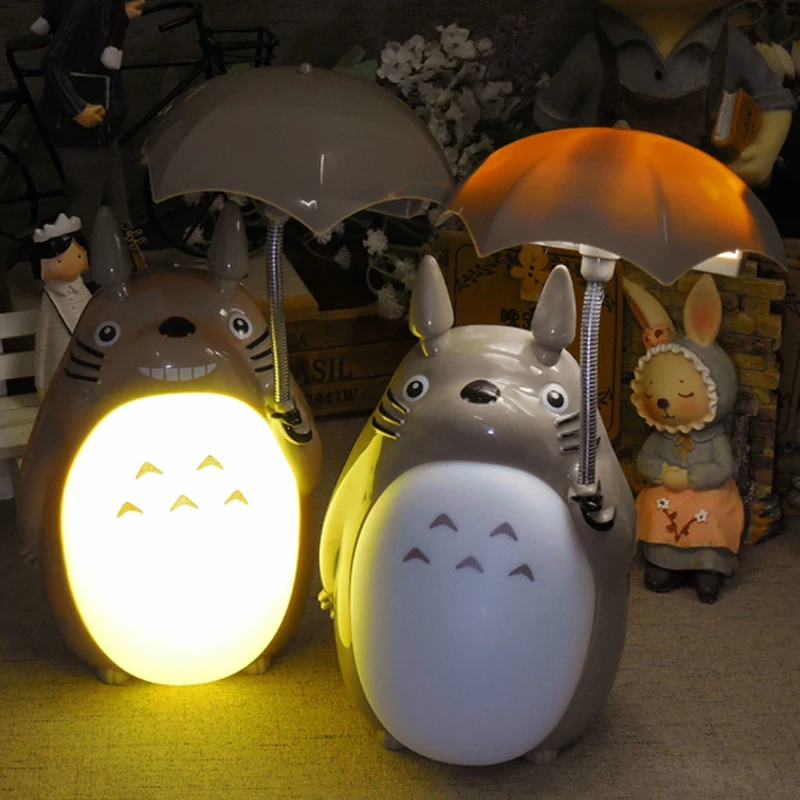 Мультяшный Зонт настольная лампа Totoro ночник светодиодный прикроватный