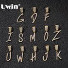 Цепочка с кулоном UWIN для мужчин и женщин, выразительное ожерелье с буквами инициала шрифтов, кубический циркон, Ювелирное Украшение в стиле хип-хоп