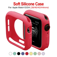 candy colors soft silicone case for apple watch 3 2 1 38mm full protection case for apple watch 4 40mm