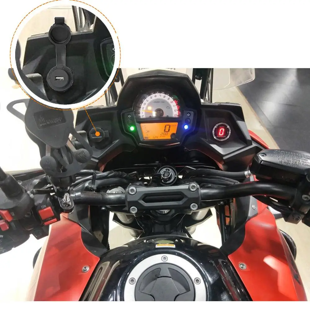 Rupse мотоцикл USB Зарядное устройство для Kawasaki versys650 versys1000 versysX300 с реле|Зажигалка| |