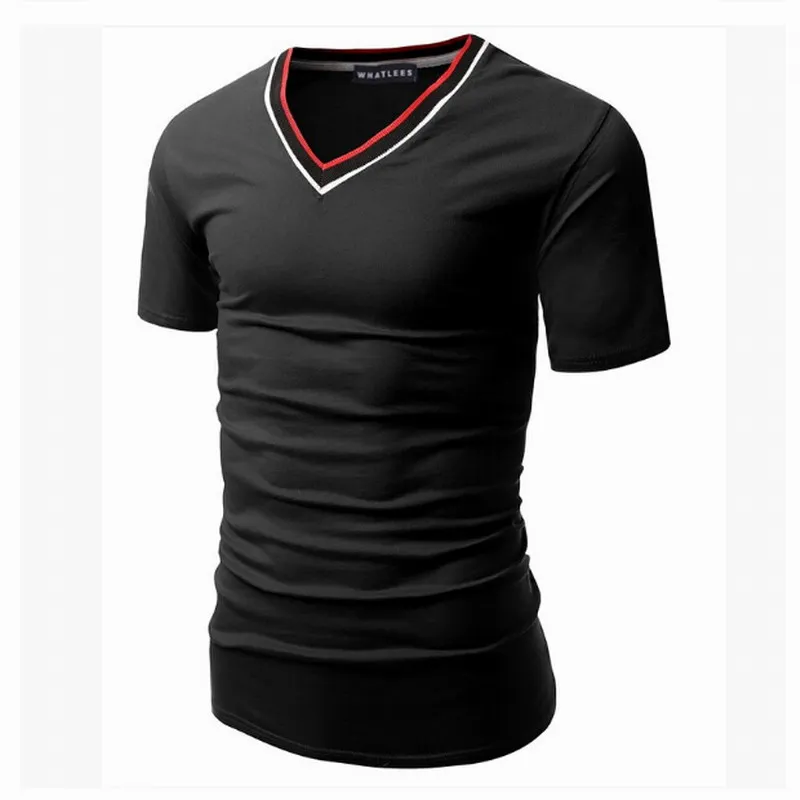 Camiseta masculina мужская Новые Марка Лето Хлопок Короткий рукав V-образным Вырезом топ