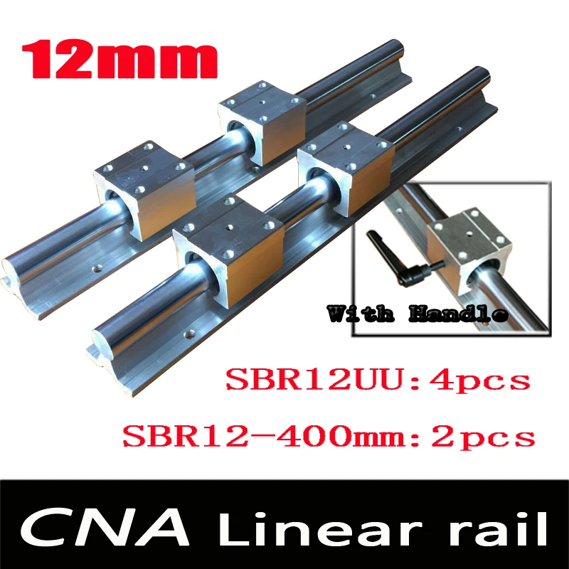 12 мм линейная направляющая SBR12 L 400 опорные рельсы 2 шт. + 4 SBR12UU блоки для ЧПУ
