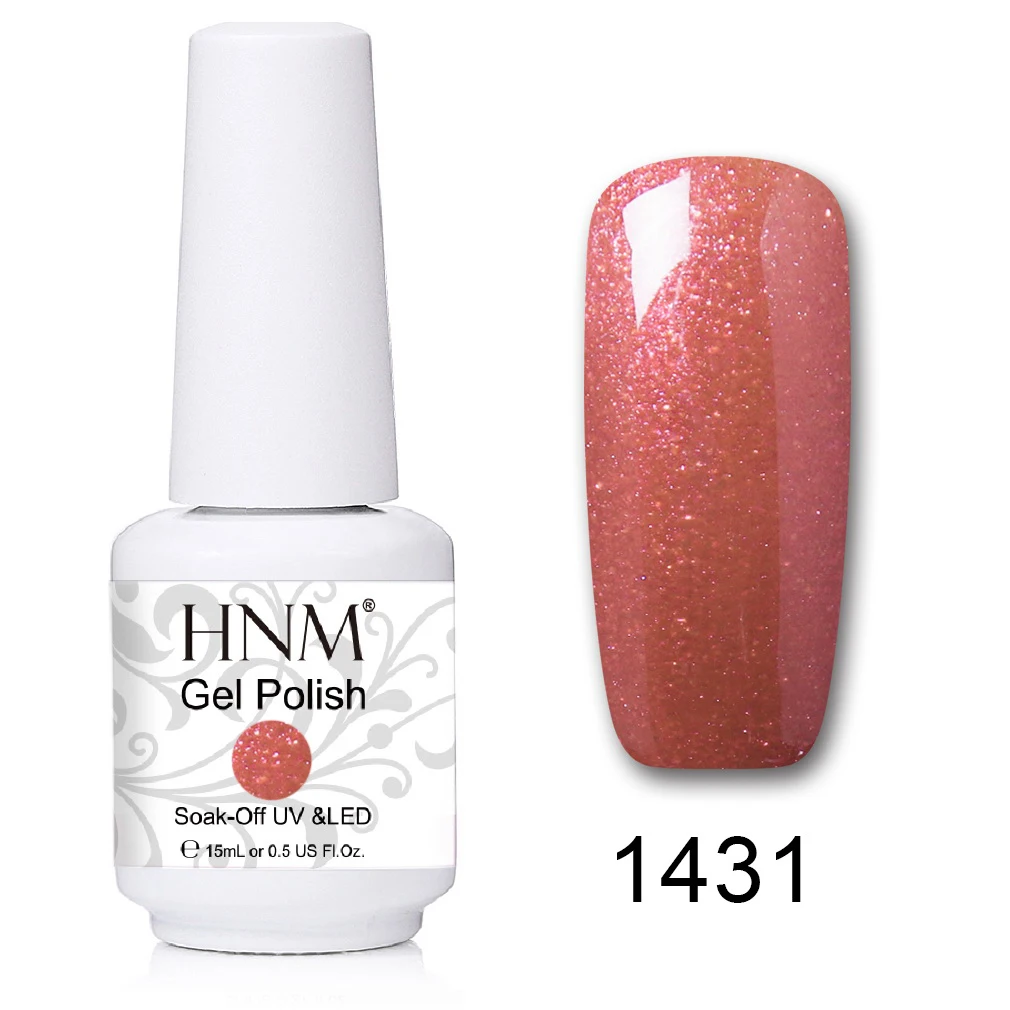 1431 HNM 241 Colors 15ml Pure Glitter UV Gel Nail Polish Soak Off Primer LED Lamp GelLak Hybrid Varnish For Nails Art Enamel Lacquer - Цвет: 1431