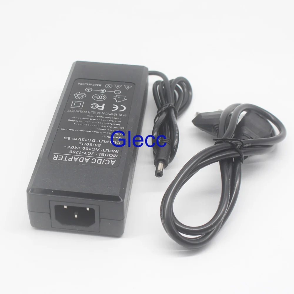 AC DC 12V 8A Питание 110 240V импульсный трансформатор Светодиодный драйвер адаптер +