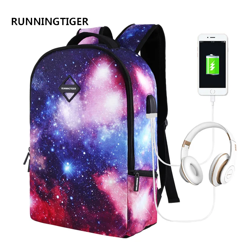 RUNNINGTIGER многофункциональный USB зарядка 16 дюймов женские рюкзаки для ноутбука