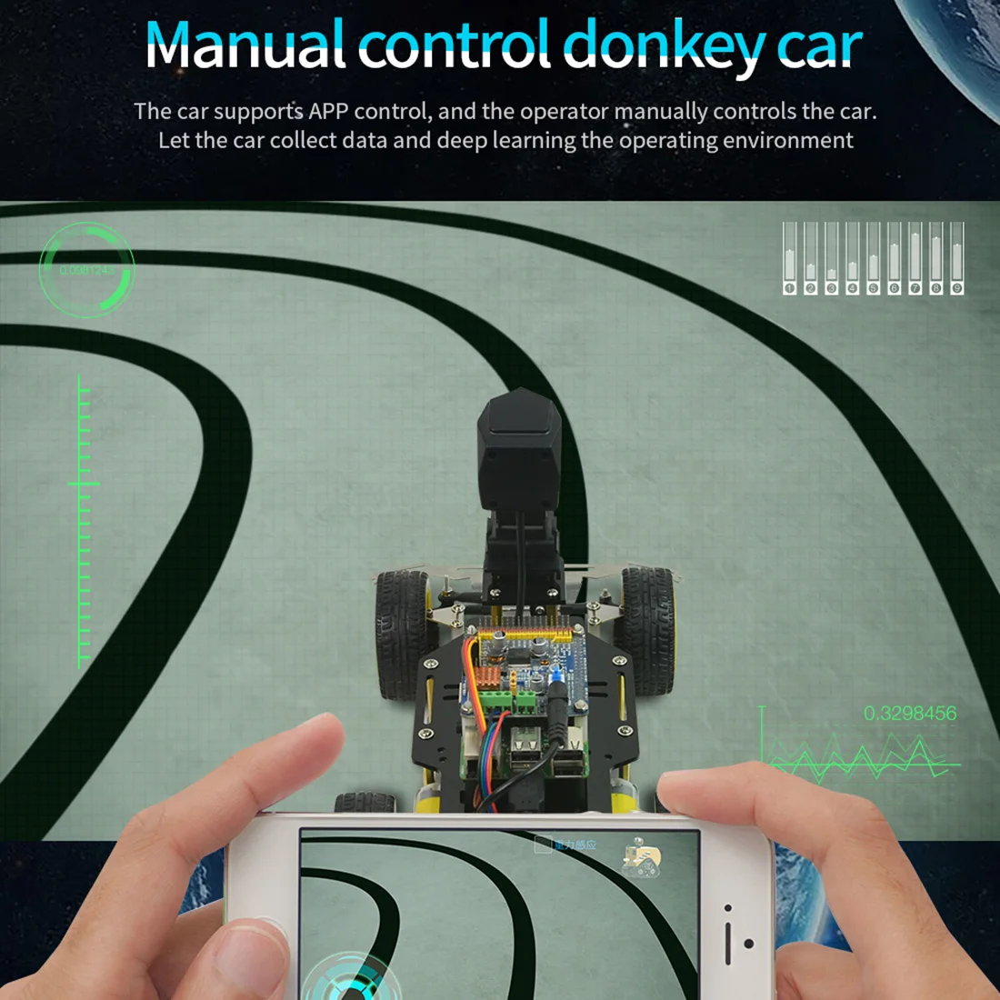 Автомобиль NFSTRIKE Donkey Car умный робот подписчик с ИИ линией Opensource самостоятельное