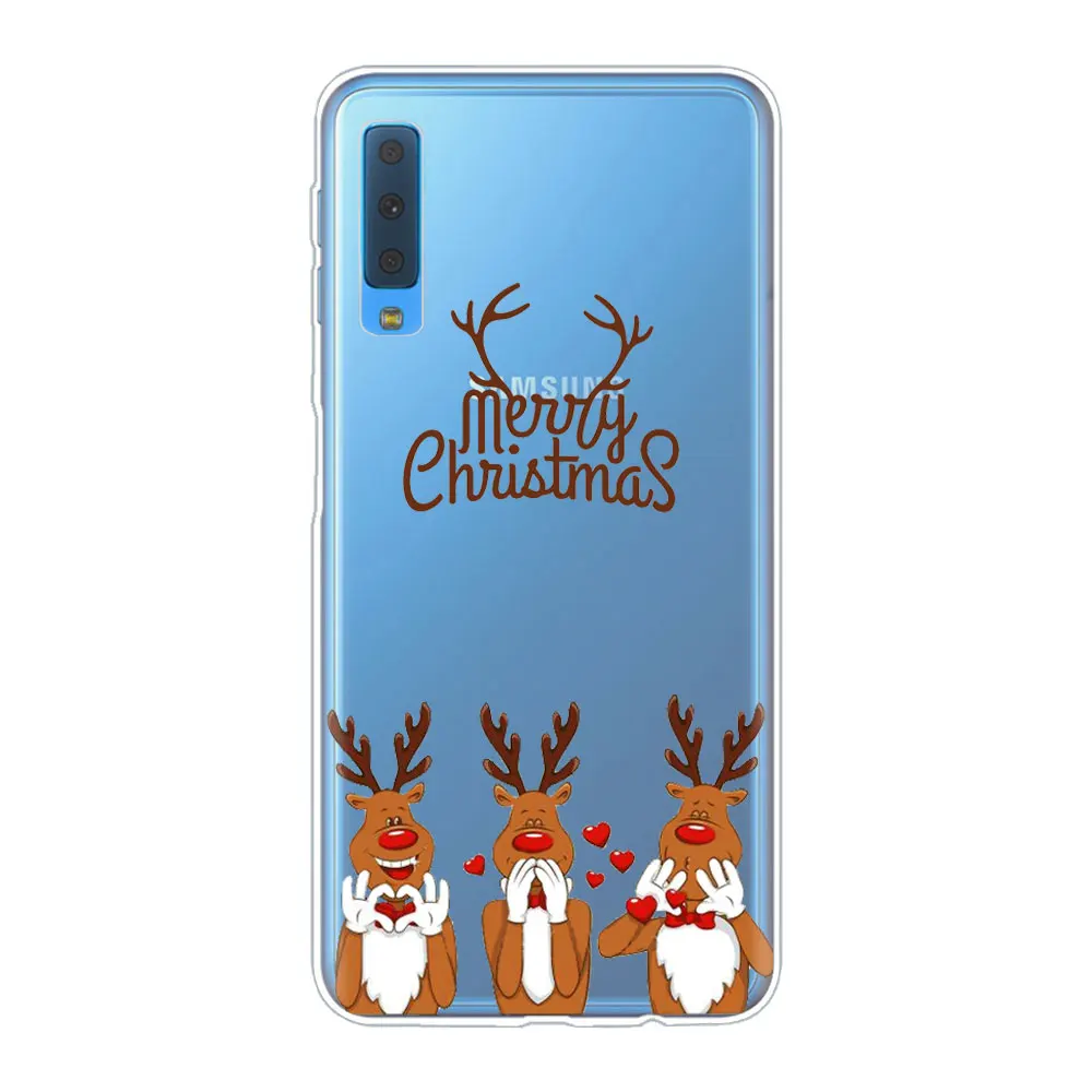 Год Рождество милый Санта Клаус Лось Снеговик телефон чехол для Samsung A50 A70 S10 S8 S9 Plus S7 A6 A9 A7 ТПУ силиконовый чехол - Цвет: TPU D1423