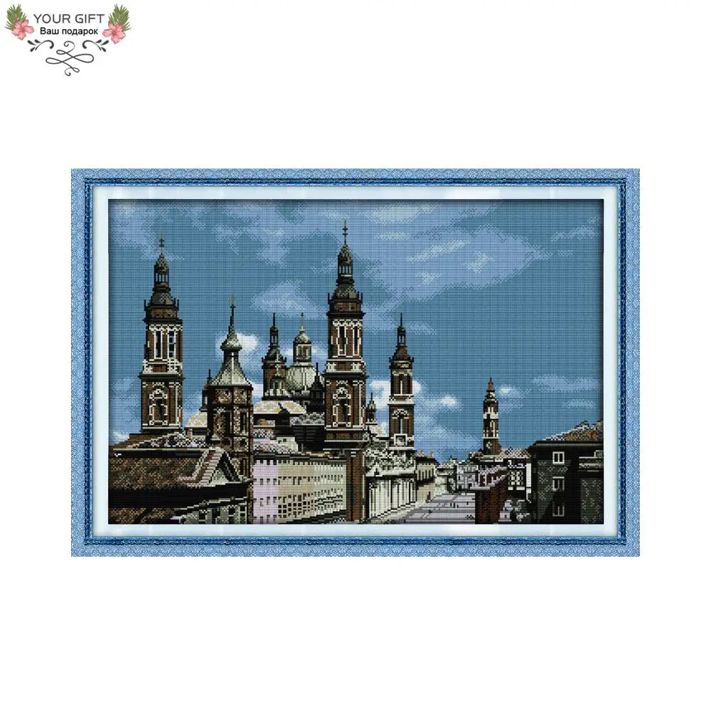 

Ваш подарок F167 14CT 11CT Счетный и штампованный домашний декор Европейский Старый замок, вышивка DIY наборы крестиков