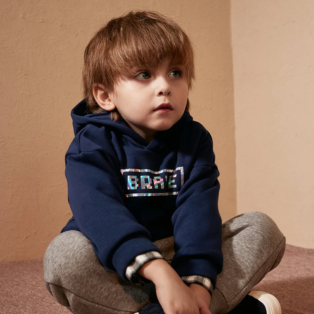 Balabala/Детская толстовка с капюшоном свитер для маленьких мальчиков лазерным
