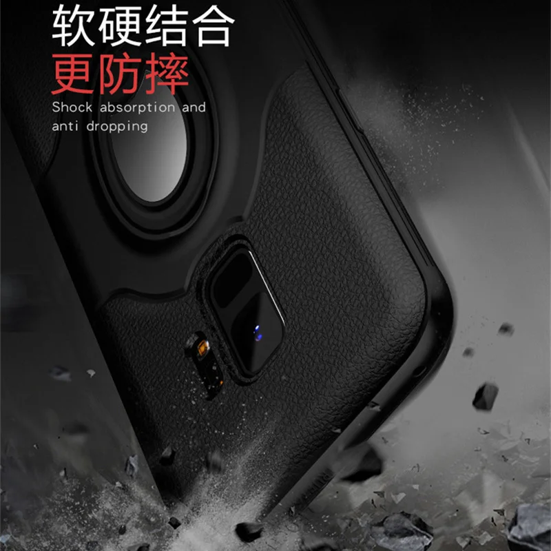 Чехол для samsung S9 S9plus чехол из ТПУ + ПК с магнитным кольцом бронированный Galaxy Plus