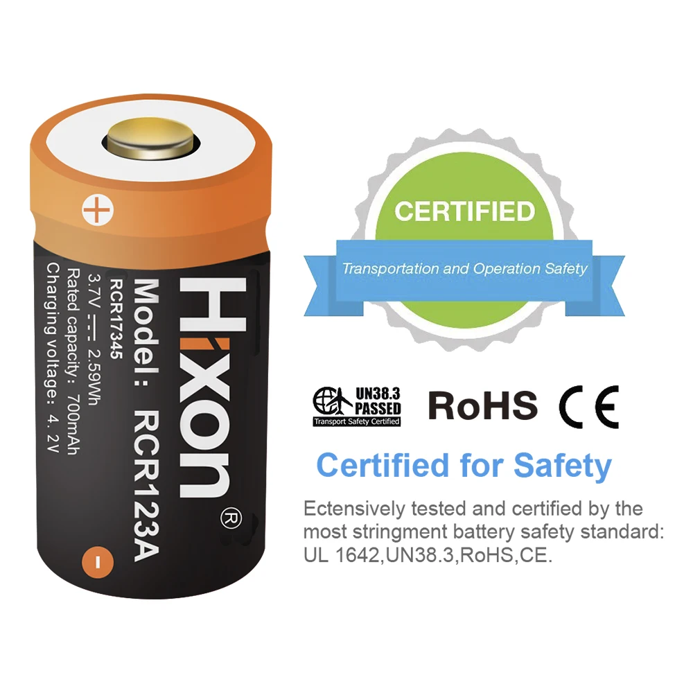 100 шт. UL сертифицированный 700 мАч 3 7 V RCR123A CR123A аккумуляторные батареи для Netgear Arlo HD