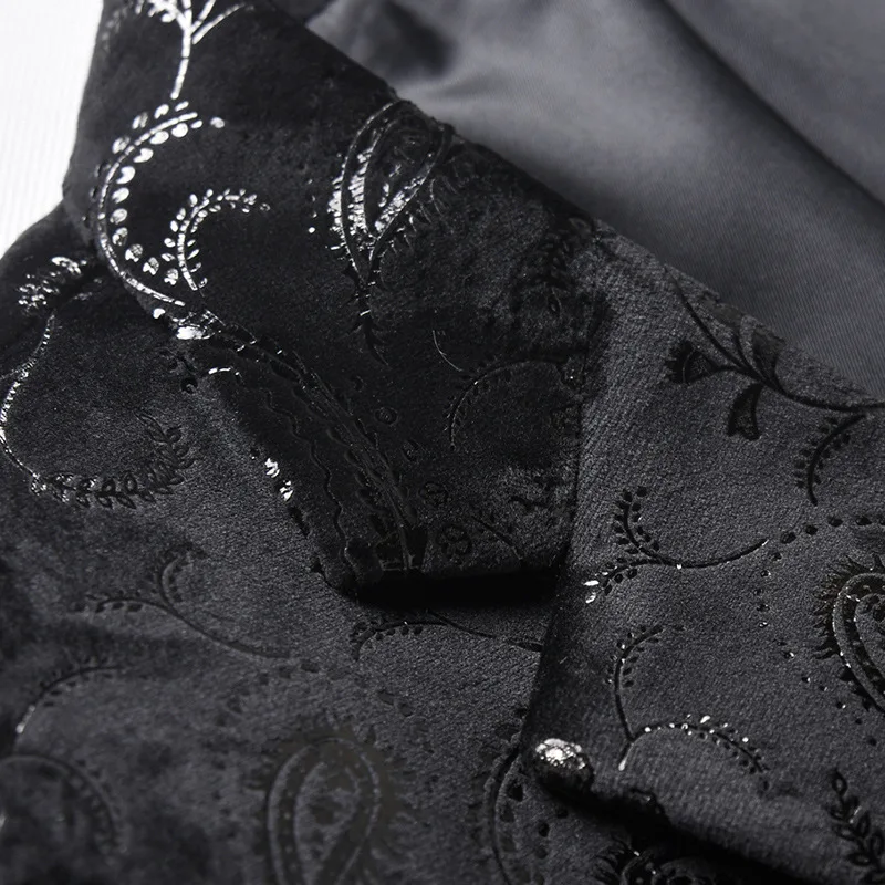 

Mens Black Paisley Stylish Suit Jacket 2018 Brand New Notched Lapel Single Breasted Two Button Blazers Men Stage Party Jackets