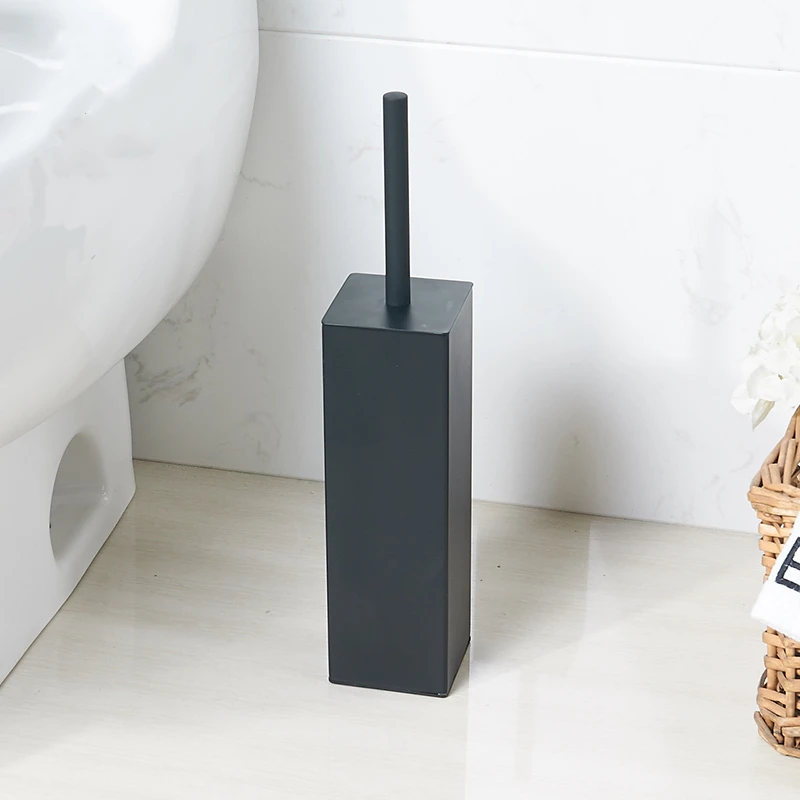 gold creativer free stand polish toilet brush holder set toilet bowl brush stainless steel brushed gold bathroom accessories free global shipping