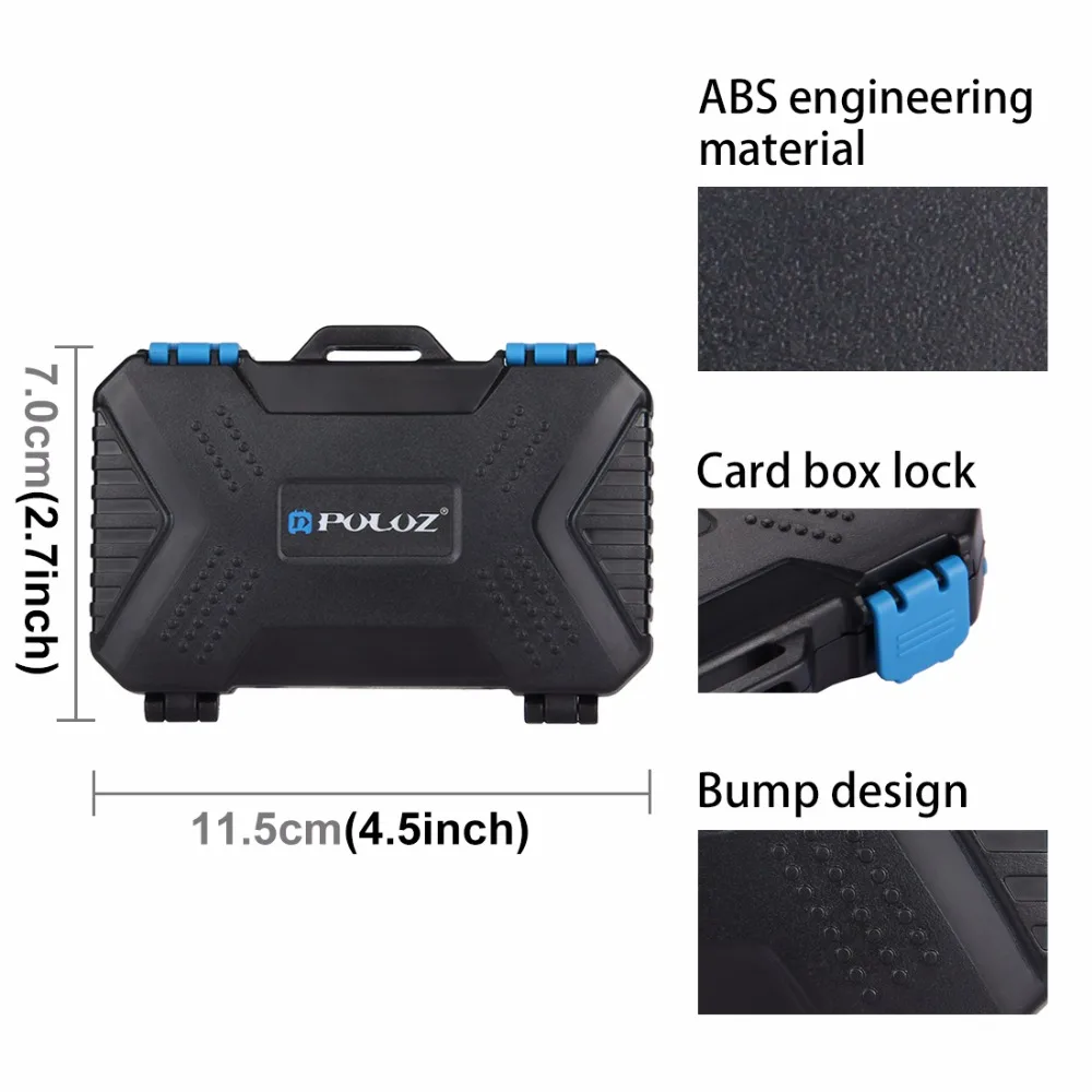 Водонепроницаемый защитный чехол PULUZ 27 в 1 для 4CF + 8SD 9TF штифт карты 1SIM 2micro SIM 2Nano
