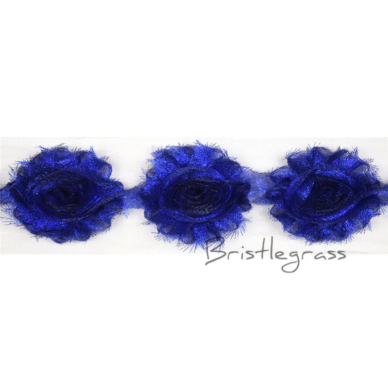 Glitter Blue Щетина 1 Ярд 2," потрепанная роза цветок Розетка отделка из сетки, кружева дети повязки на голову аксессуары для волос свадебное платье невесты - Цвет: Glitter Blue