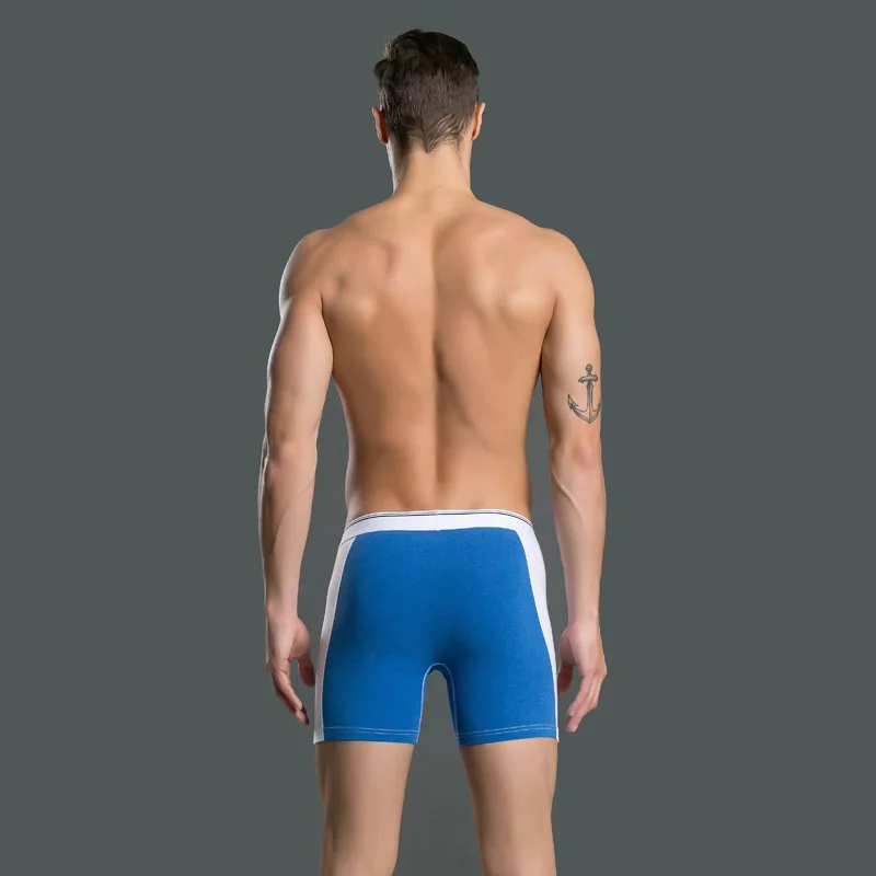 2019 хлопок длинные ноги Для мужчин s боксеры нижнее белье трусы Pour Homme шорты