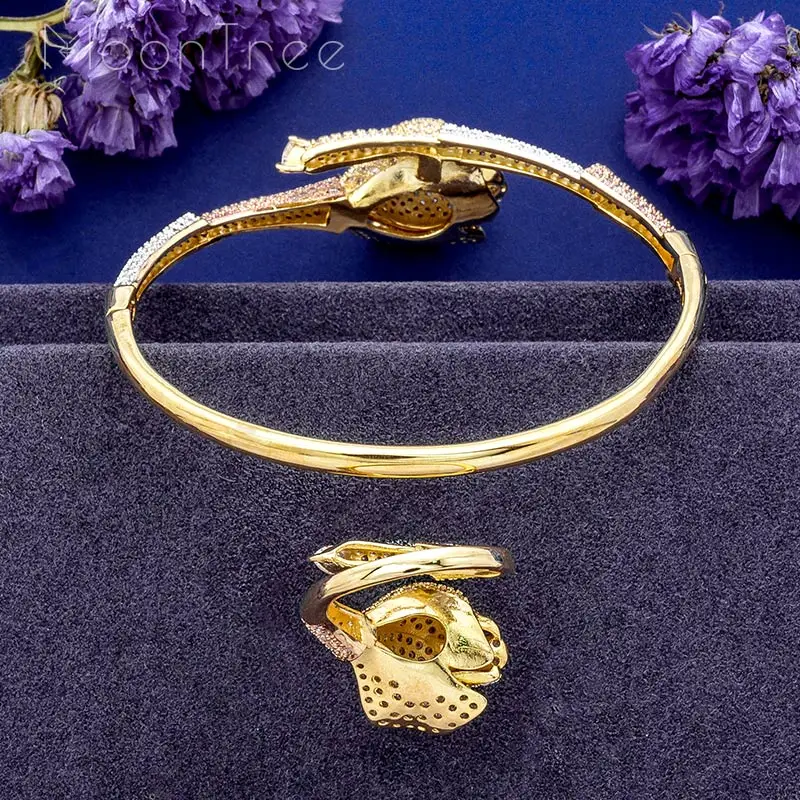 MoonTree эксклюзивный розовый цветок супер блестящий кубический цирконий женский