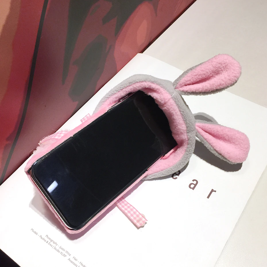 Qianliyao Рождественская шляпа чехол для телефона iPhone X XS Чехлы Max XR кролик пушистый 6 6S