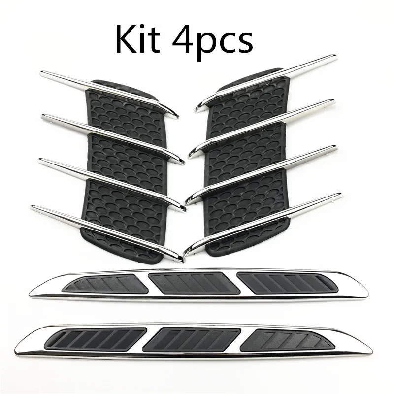 Kit 4pcs Автомобиль акула Gill выход моделирование вентиляционные отверстия для LADA Vesta Granta 1300 Niva Samara Signet Priora Kalina X-Ray Safarl largus Ваз 2110 - Название цвета: Kit 4pcs