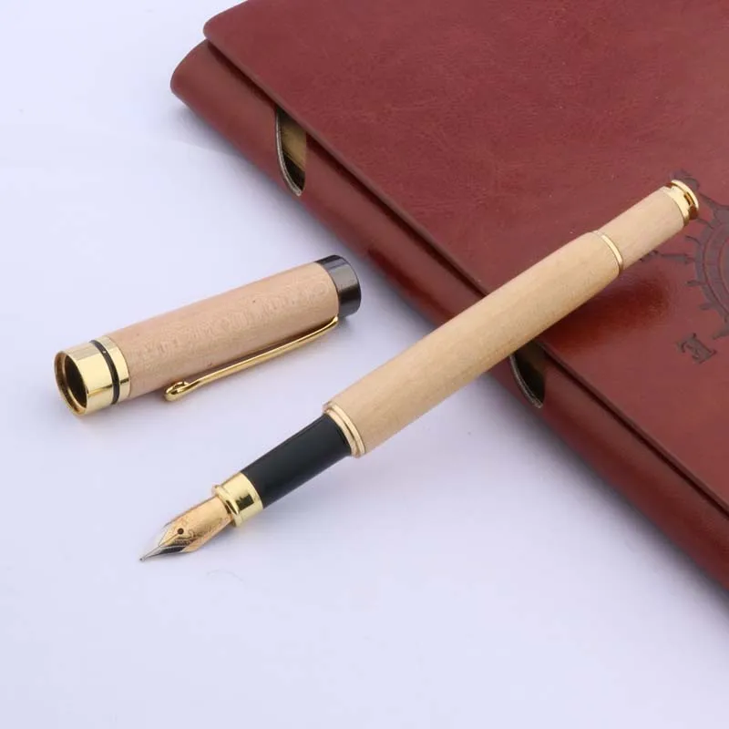 

OFFICE Gun gray WHITE golden Smooth Trim WOOD Fountain Pen