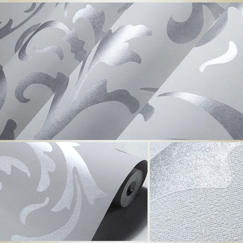 Роскошные модные современные золотые и серебряные 3D обои из золотой фольги для