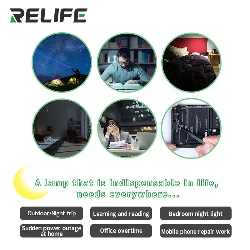 RELIFE RL-805 USB мини светодиодный светильник для ремонта настольная лампа гаджеты для power bank PC aptop notebook Android phone Auto