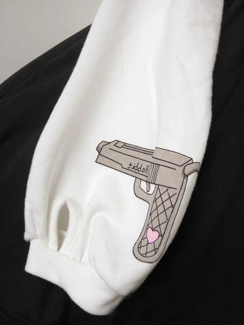 Женское платье с длинным рукавом черное в стиле Харадзюку С Рисунком комикса