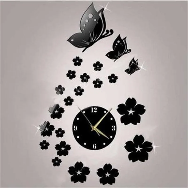 Бабочка цветок домашний винтажный Декор saat relojes сравнению часы с украшениями