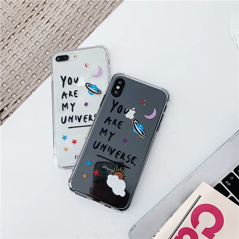 Вы моя вселенная телефонные чехлы для iPhone X XS max XR 6 6s 7 8 plus чехол звездное небо