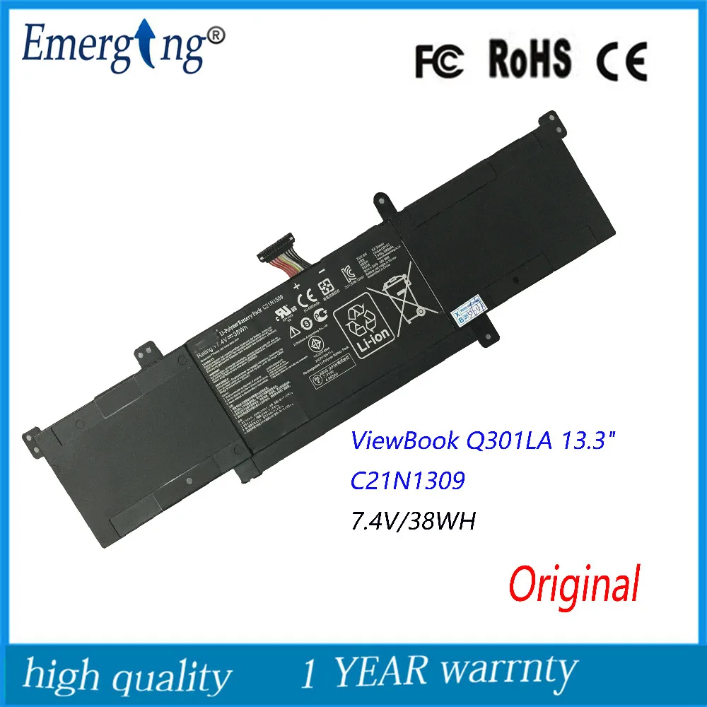 Оригинальный 7 4 В 38Wh Новый аккумулятор для ноутбука ASUS ViewBook Q301LA S301LA S301LP C21N1309 13