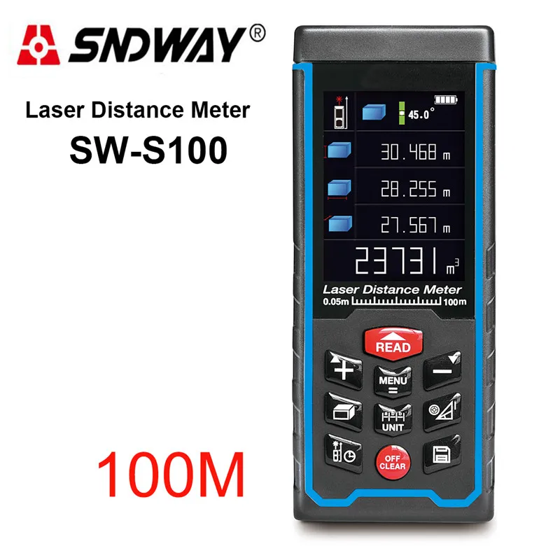 SNDWAY SW S100 перезаряжаемый 100 м цветной дисплей высокоточный лазерный дальномер