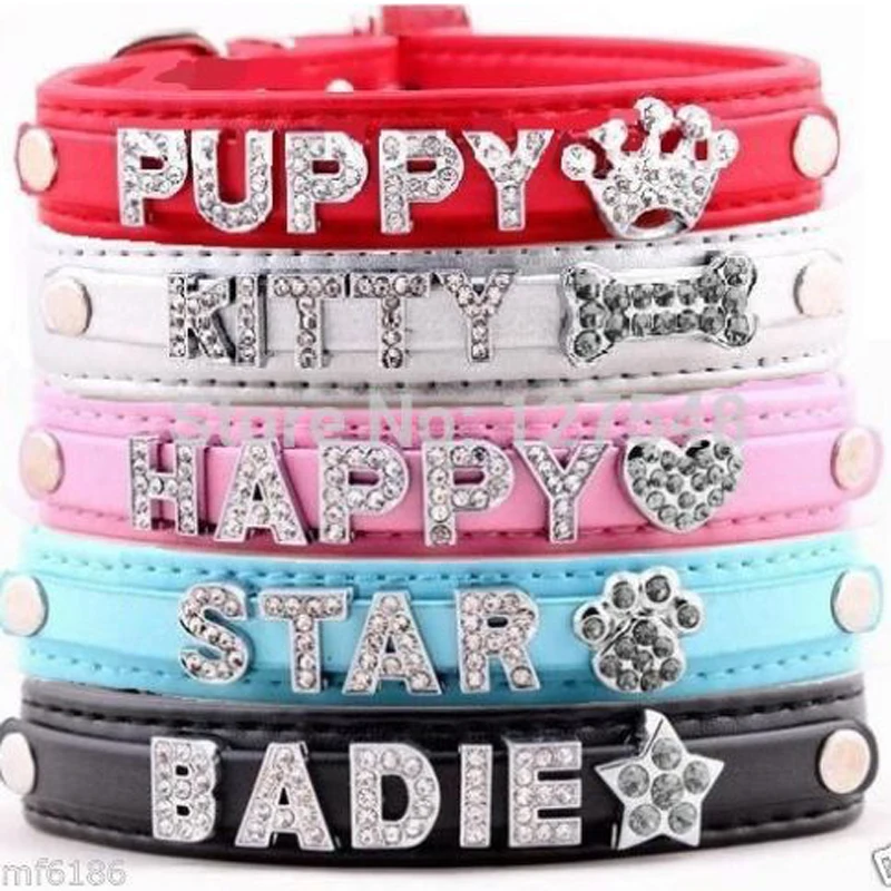 Ошейники для собак DIY кожаные ошейники домашних животных кошек 10 мм щенков со