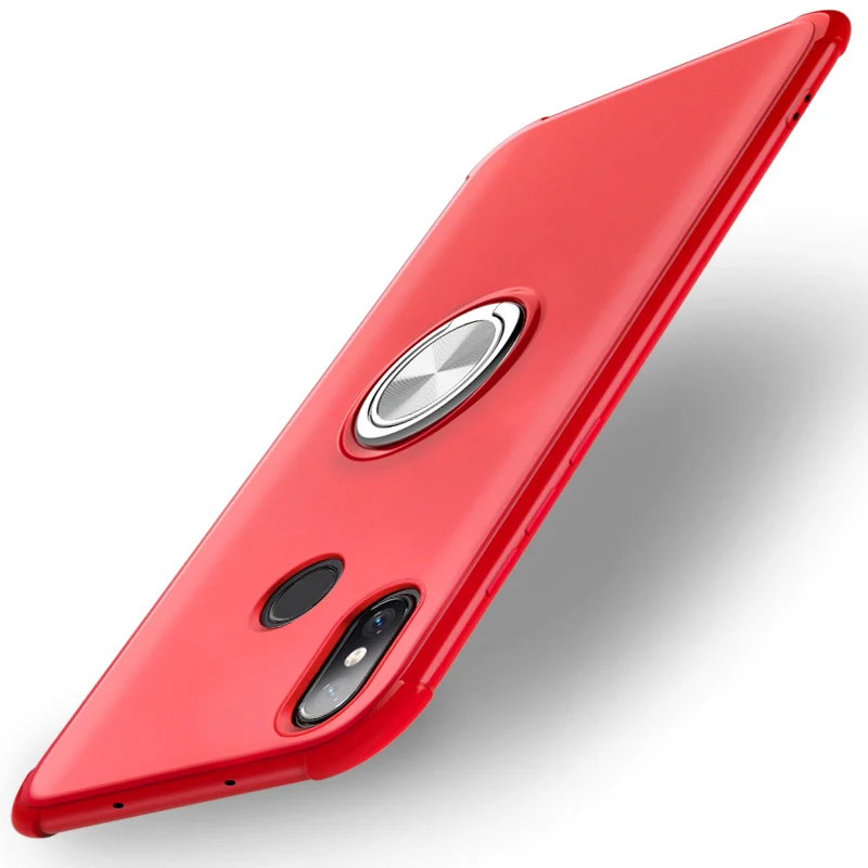 red Модный мягкий ТПУ чехол OUDINI для xiaomi 8se 8 lite max 3 mi 6x a2 6 с кольцом для пальца для mi 6X A2 противоударный чехол для телефона - Цвет: red