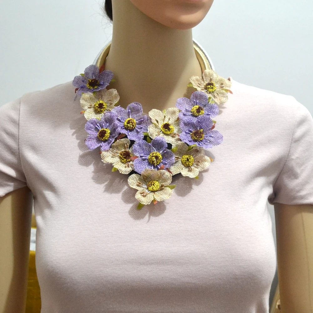 Тканевый художественный цветок Leanzni специальное ожерелье собранные богемные украшения с цветным рисунком